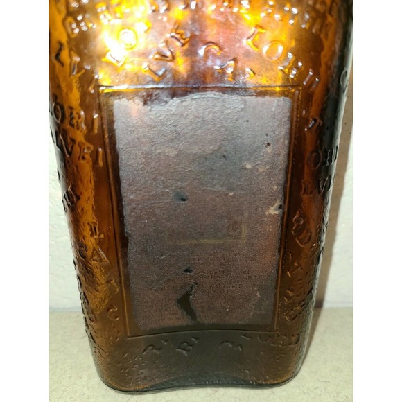 1952 amber 9in bottle Heavily embossed Vintage Lord Calvert Whiskey - Picture 4 of 6